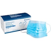 GEC Global Industrial Disposable Medical Face Mask, 3-Ply w/Earloops, ASTM Level 3, Blue, 50/Box 732145